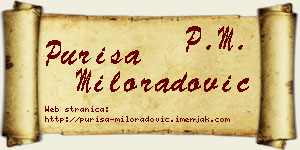 Puriša Miloradović vizit kartica